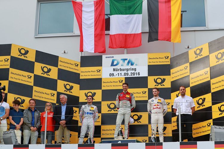Das Podium im 2. Rennen: Edoardo Mortara, Lucas Auer & Marco Wittmann
