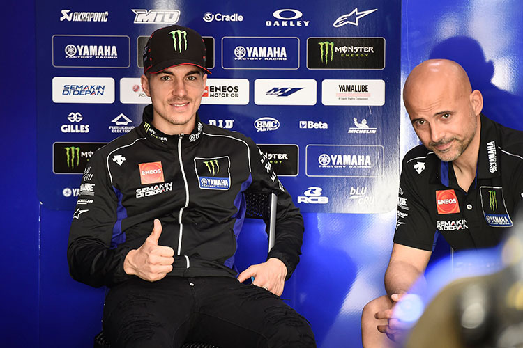 Maverick Viñales mit Crew-Chief Esteban Garcia