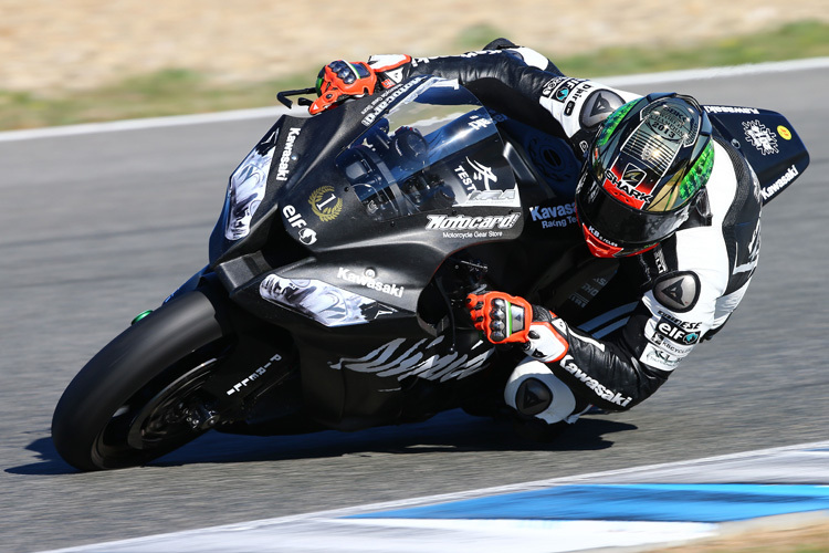 Tom Sykes verpasst seiner Kawasaki ZX-10R in Jerez den Feinschliff