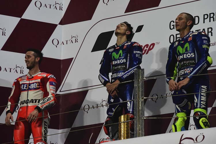 Katar 2017: Valentino Rossi stand als Dritter auf dem Podest