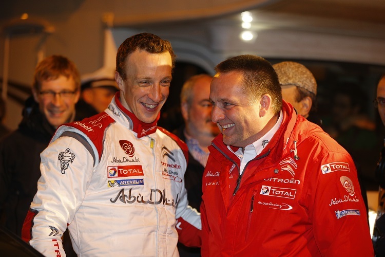 Kris Meeke (li.) und Yves Matton