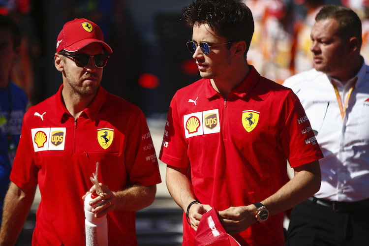 Sebastian Vettel und Charles Leclerc