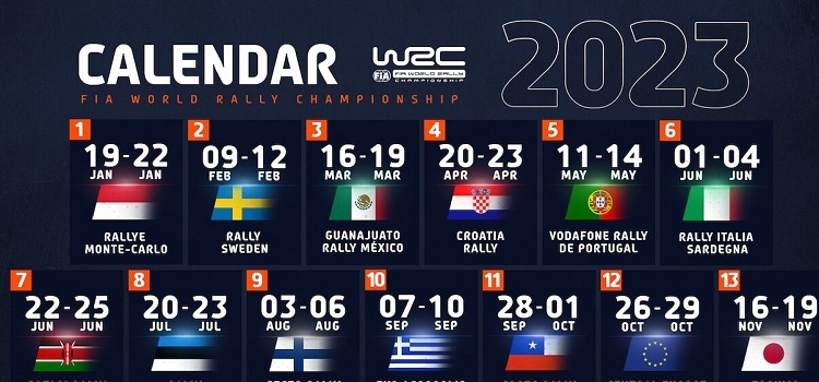 Kalnder der WRC 2023