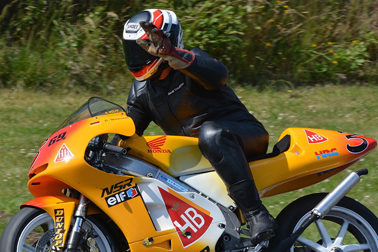 Ralf Waldmann auf der Honda 250-Replica bei der Sachsenring Classic 2017