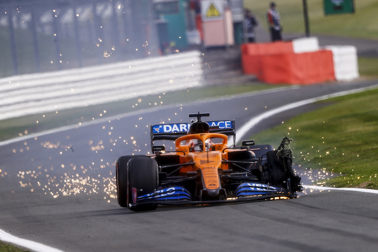 Reifenschaden am McLaren von Carlos Sainz