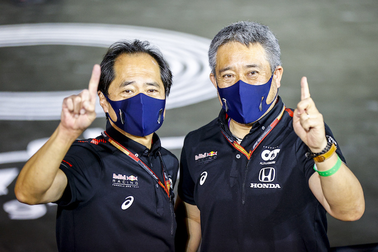 F1-Technikchef Toyoharu Tanabe und Honda-Rennleiter Masashi Yamamoto