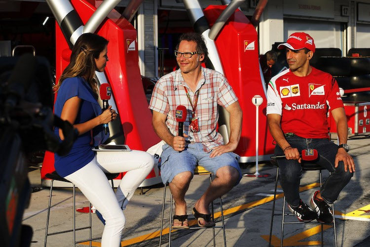 Jacques Villeneuve (Mitte) heute als GP-Experte der italienischen Sky