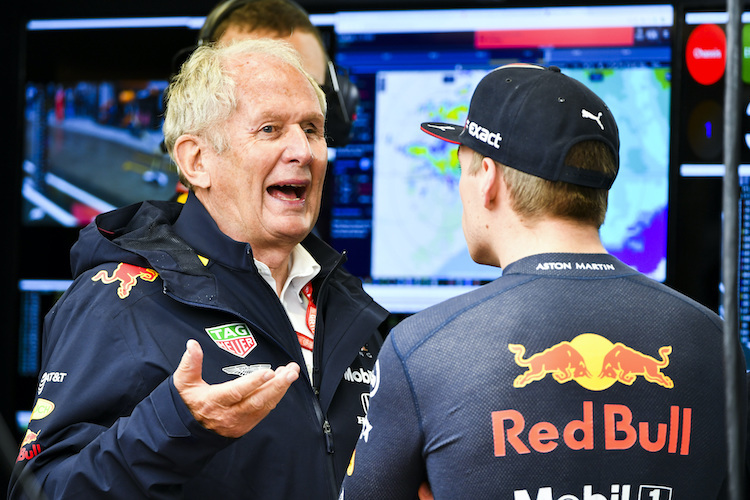 Helmut Marko und Max Verstappen in Brasilien 2019