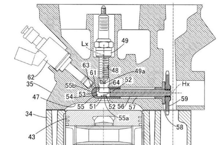 Honda-Patent: Vorkammer-Zündung mit Hülsendrehschieber zur Abgrenzung der Vorkammer gegen den Brennraum 