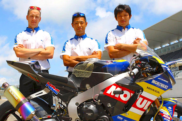 Team KYB Moriwaki Motul Racing: Linfoot, Takahashi, Kiyonari (vlnr.)