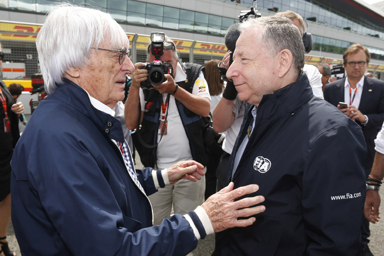 Formel-1-Promoter Bernie Ecclestone (links) mit FIA-Chef Jean Todt
