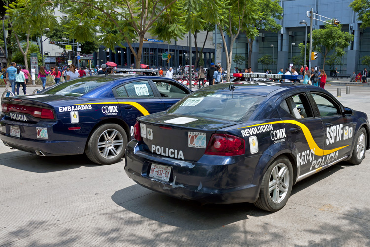 Die Polizeipräsenz in Mexiko-Stadt ist gross