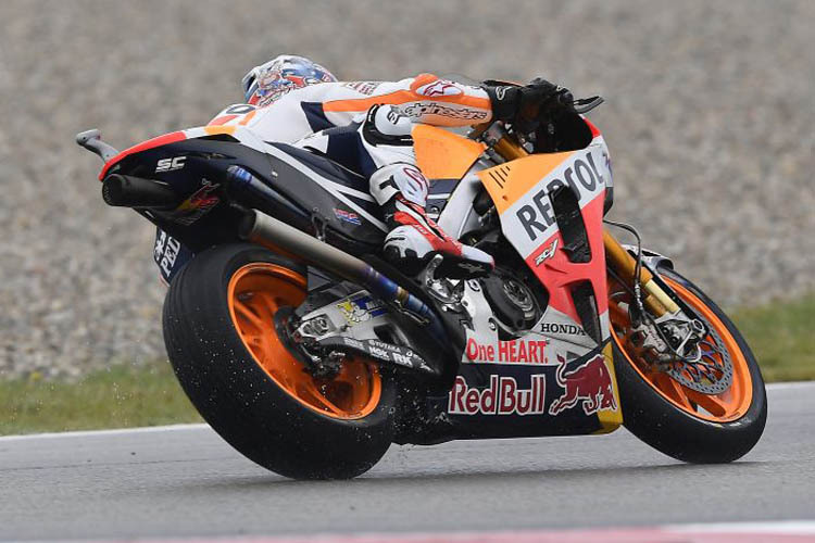 Dani Pedrosa im Regen von Assen