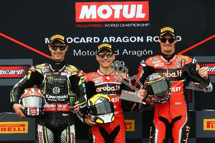 Jonathan Rea, Alvaro Bautista und Chaz Davies (v.l.)