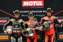 Jonathan Rea, Alvaro Bautista und Chaz Davies (v.l.)