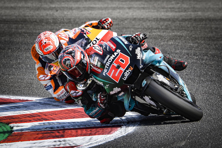 In Misano lieferte sich Marc Márquez 2019 ein heisses Duell mit Fabio Quartararo