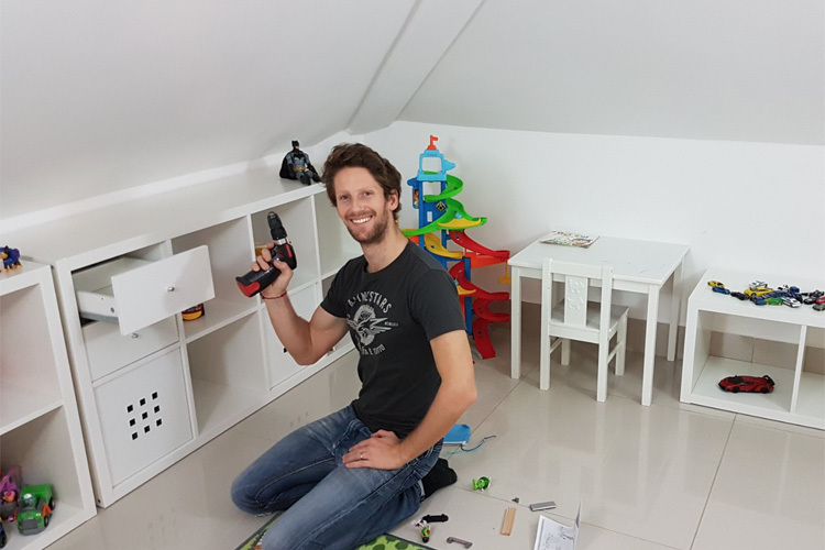 Romain Grosjean bei sich zuhause