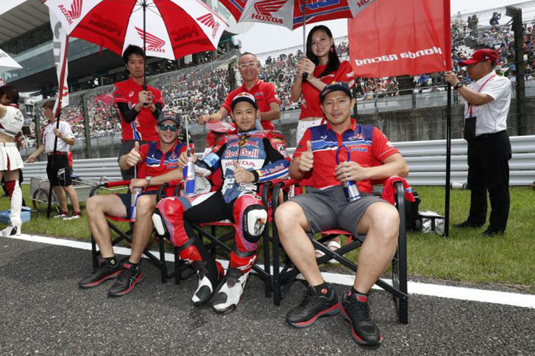 Stefan Bradl mit Takahashi und Kiyonari