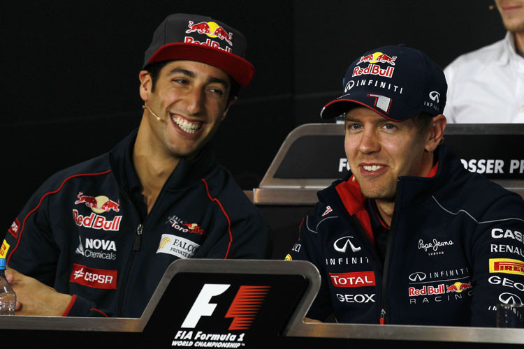 Im nächsten Jahr Teamkollegen bei Red Bull Racing: Daniel Ricciardo und Sebastian Vettel