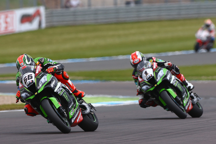 In Donington lag Tom Sykes (66) immer vor Jonathan Rea