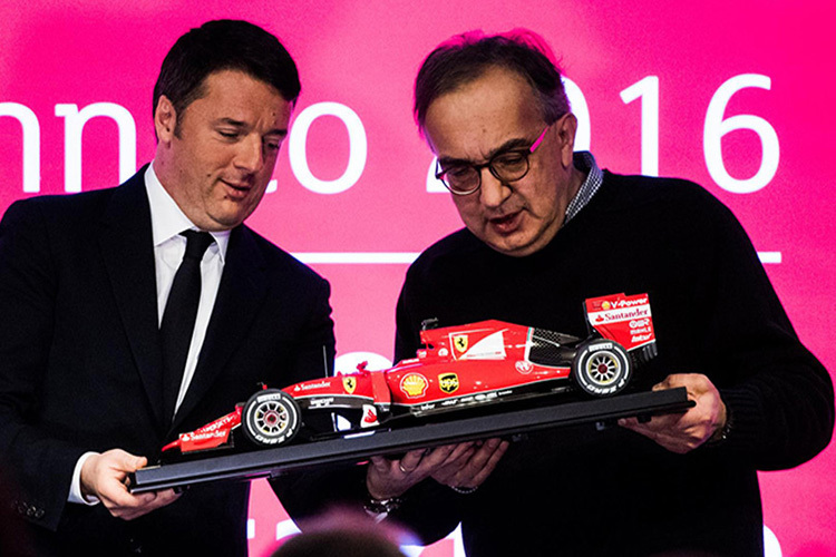 Matteo Renzi und Sergio Marchionne an der Mailänder Börse