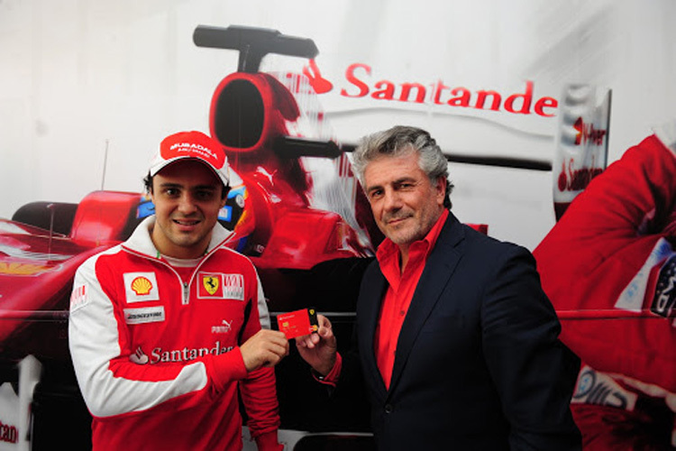 Felipe Massa mit Santander-Chef Enrique García Candelas