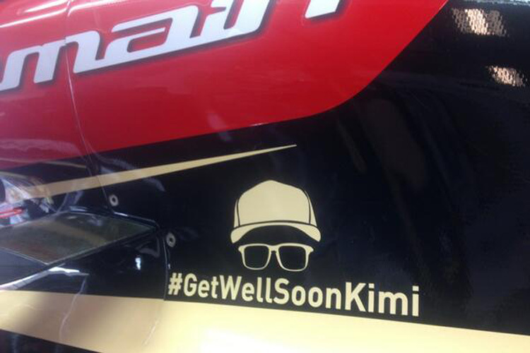 Hashtag, als Kimi wegen seines Rückens fernbleiben musste