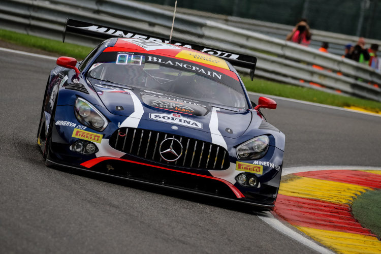 Führt beim 24h-Rennen in Spa: Der Mercedes-AMG GT3 von Edoardo Mortara/Michael Meadows/Raffaele Marciello