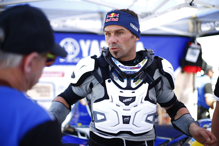 Cyril Despres: Der Titelverteidiger schonte einen Tag vor der ersten Marathonetappe seinen Yamaha-Motor