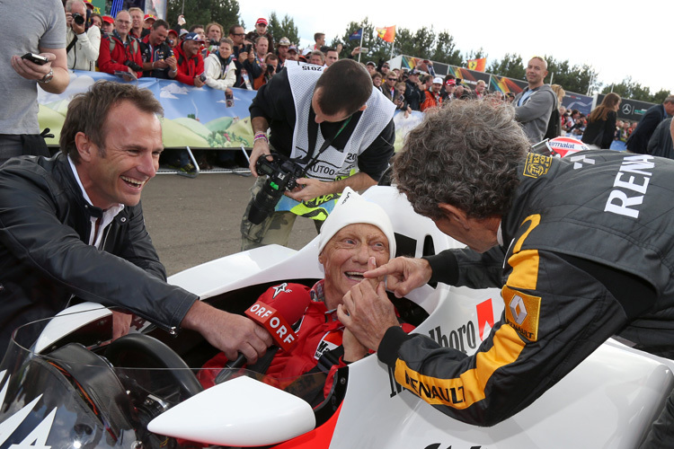 Niki Lauda mit seinem früheren McLaren-Rivalen Alain Prost