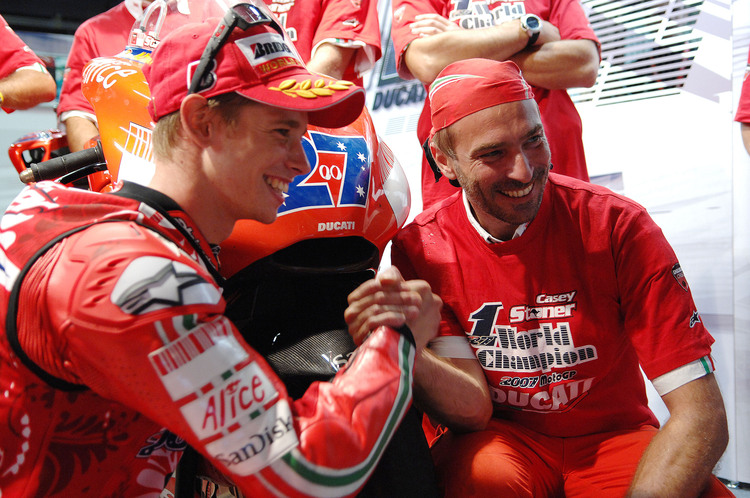 Meisterschafts-Jahr bei Ducati: Livio Suppo, Casey Stoner 2007.