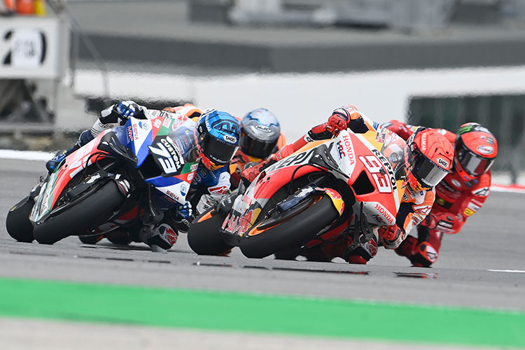 Marc Márquez (93) vor Alex Márquez (73) sowie Bagnaia und Pol Espargaró