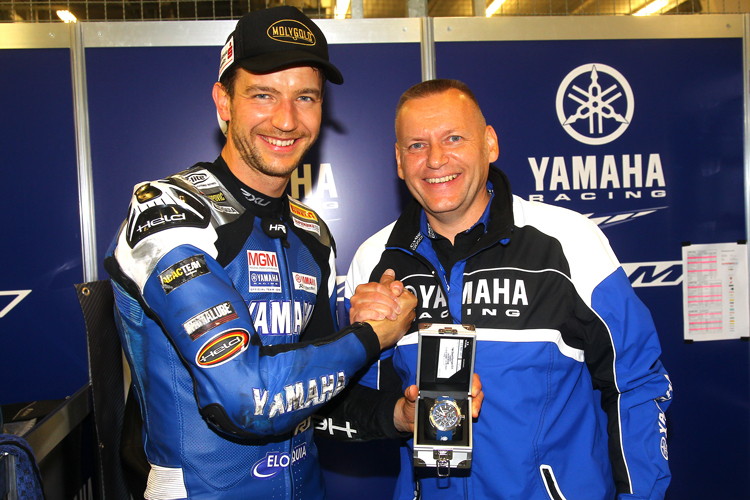 Max Neukirchner (li.) mit Yamaha-Boss Breitenfeld