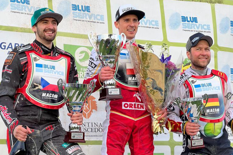 Die Top-3 in Italien: Jan Kvech, Grzegorz Zengota und Martin Smolinski (v.l.)