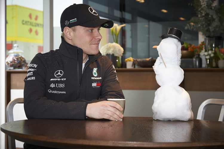 Valtteri Bottas und Karl Snowman hatten Spass, heute darf der Finne wieder Gas geben