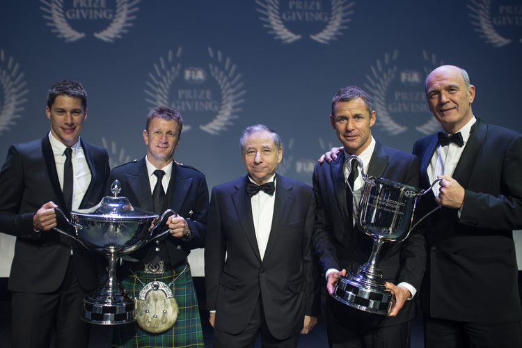 Die drei Weltmeister mit Jean Todt und Dr. Wolfgang Ullrich