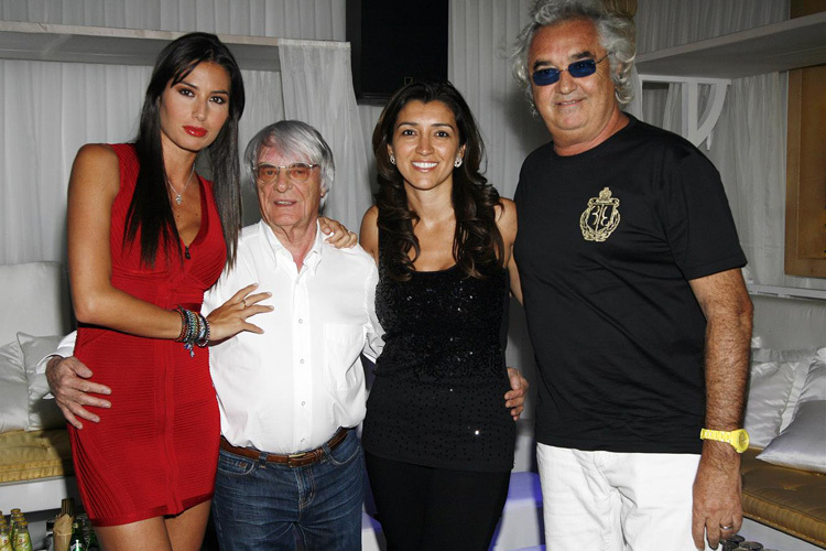 Ehepaar Briatore mit Ehepaar Ecclestone