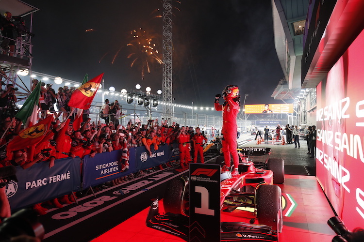 Ferrari-Ass Carlos Sainz war im Singapur nicht zu schlagen