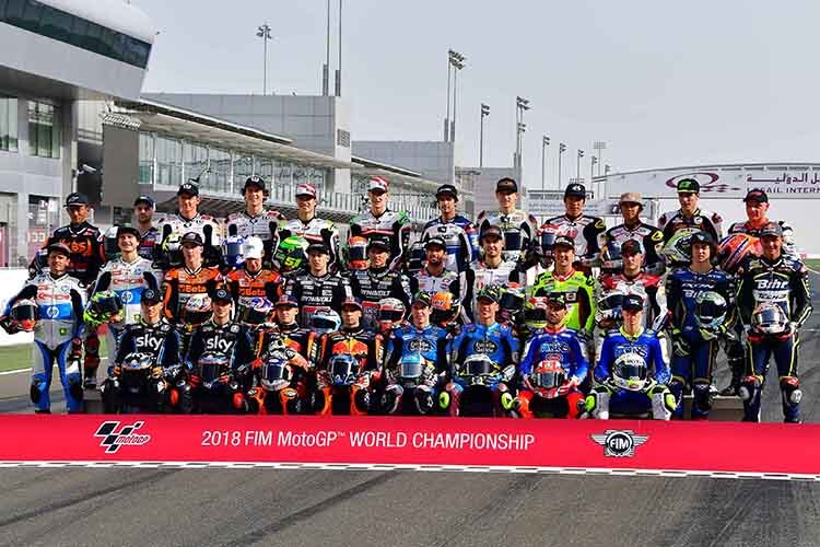 Das Moto2-Startfeld 2018 in Katar