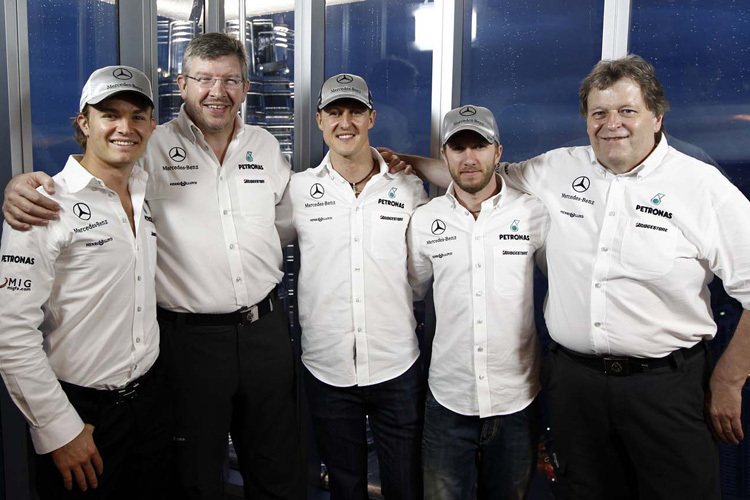 Vom Dream-Team 2010 sind nur noch Rosberg und Brawn da (links)