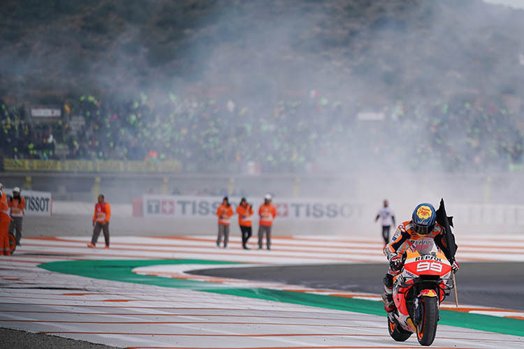 Das letzte Rennen: Jorge Lorenzo auf seiner letzten Auslaufrunde in der MotoGP