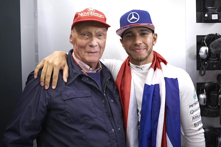 Niki Lauda und Lewis Hamilton 2015
