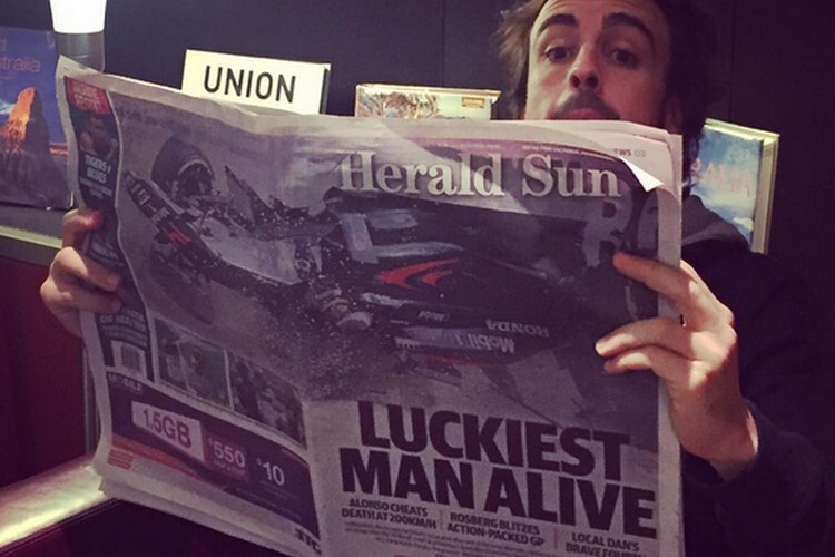 Fernando Alonso mit dem Herald Sun