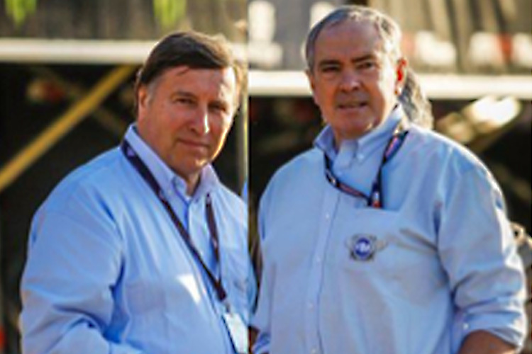 Tony Skillington (rechts) tritt die Nachfolge von Dr. Wolfgang Srb (links) als FIM Motocross Komissar an
