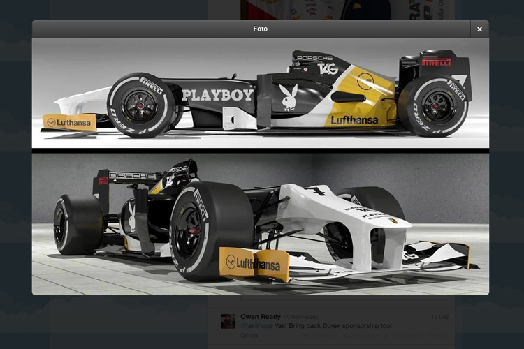 So twittert ex-GP-Fahrer Taki Inoue, wie er sich den Formel-1-Porsche vorstellt