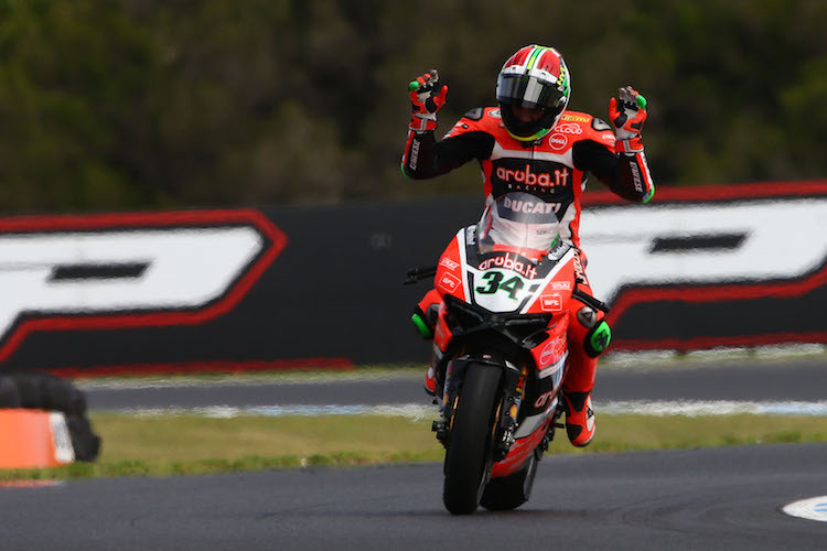 Davide Giugliano kann es selbst kaum fassen: 29 WM-Punkte auf Phillip Island 