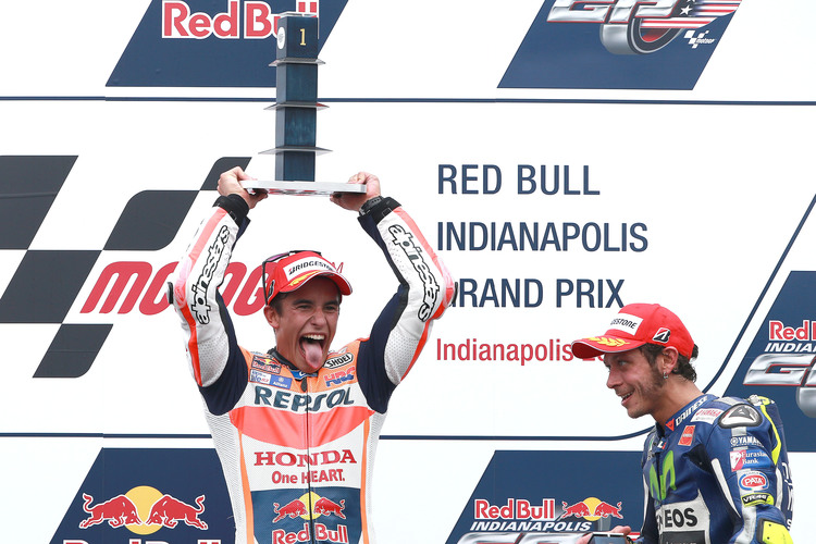 Die zwei grossen Legenden: Marc Márquez und Valentino Rossi in Indy