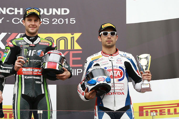 Sylvain Guintoli (re) neben Sieger Jonathan Rea