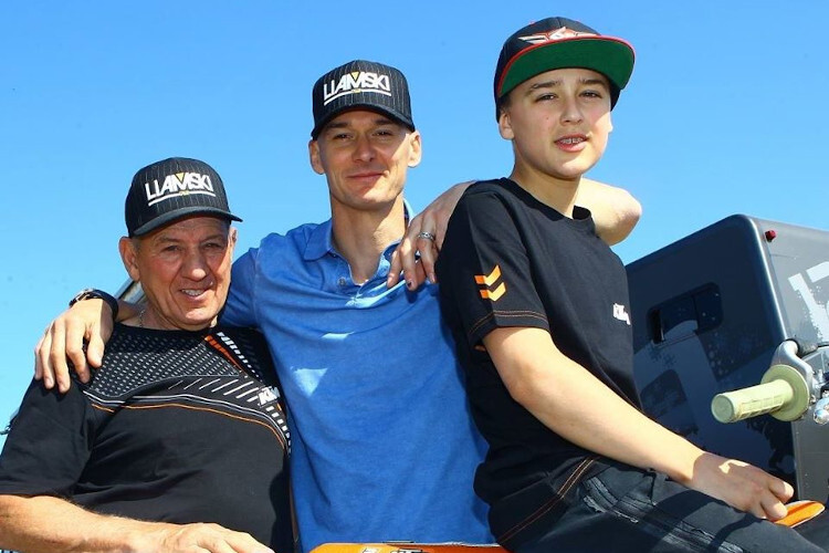 Stefan Everts mit seinem Vater Harry und seinem Sohn Liam