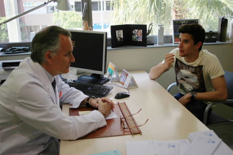 Dr. Xavier Mir und Marc Márquez heute in Barcelona